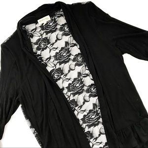 Monteau Black Rose Lace cardigan